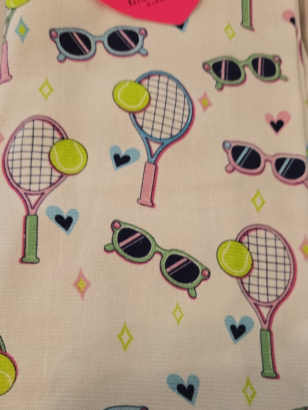 Betsey Johnson White Tennis & Sunglasses Print Towel 2 Pack Kitchen Towels Nwt - Picture 3 of 3